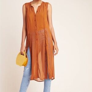 Maeve Anthropologie Meriwether Sheer Tinic Dress